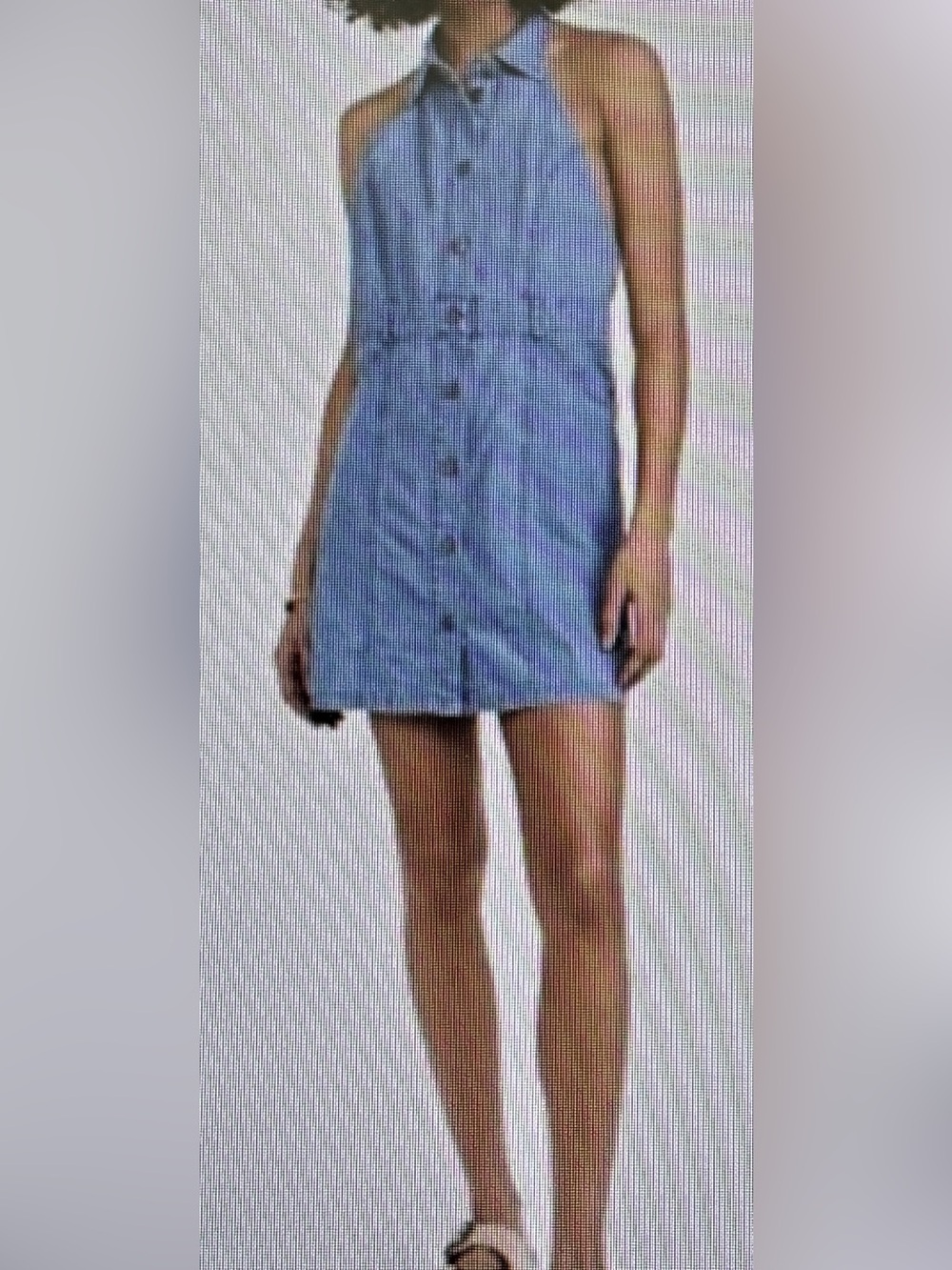 Free People Sami Denim Cotton Halter Mini Dress Backless Women L Country Western - Picture 13 of 15